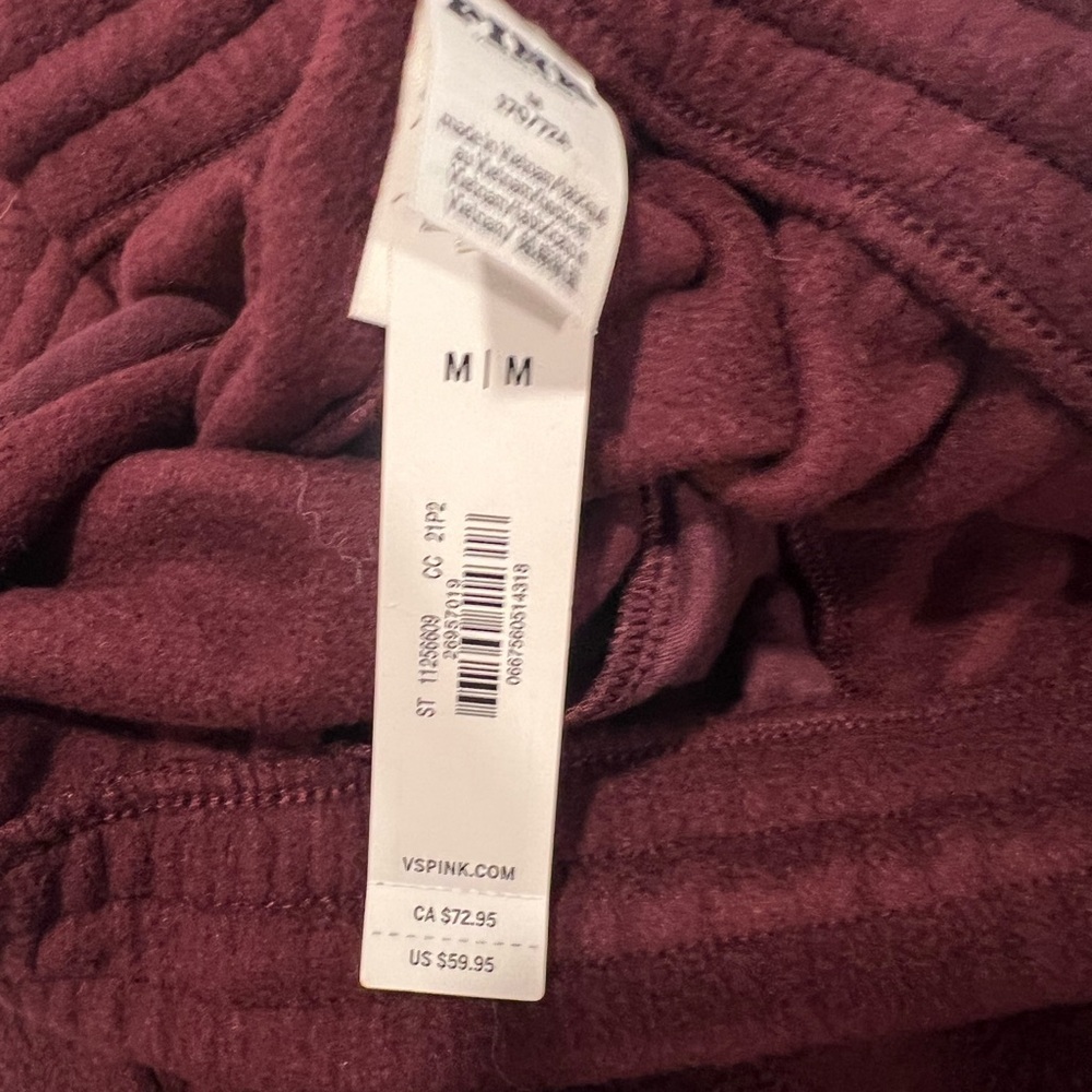 PINK Victoria's Secret Wide Leg Cargo Pants in Deep Burgundy - Picture 5 of 6